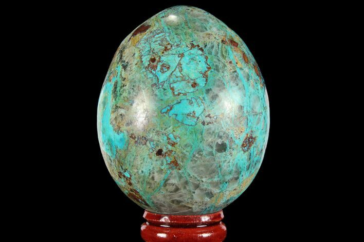 Polished Chrysocolla Egg - Peru #95673